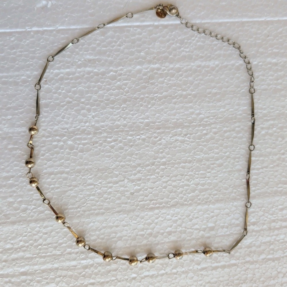 LANE BRYANT Necklace 16" W 3" Ext.  Silver Tone Beaded Necklace VJ Venezia Jeans